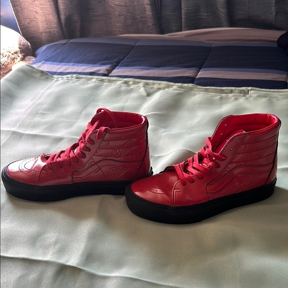 Red High-Top Sneakers - Picture 2 of 11